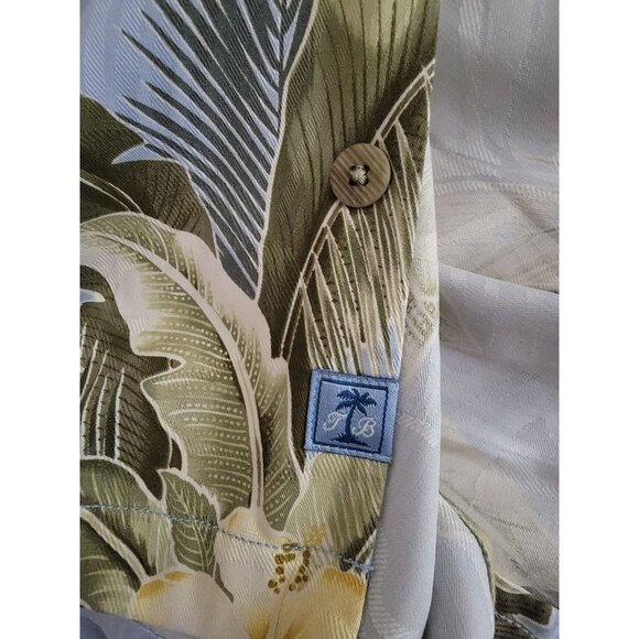 Tommy Bahama Mens Hawaiian Aloha Shirt Floral Print Button-Down Short Sleeve Sil - Picture 8 of 10